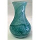 STUDIO ART GLASS VASE – GREEN SWIRL DESIGN – 9cm TALL